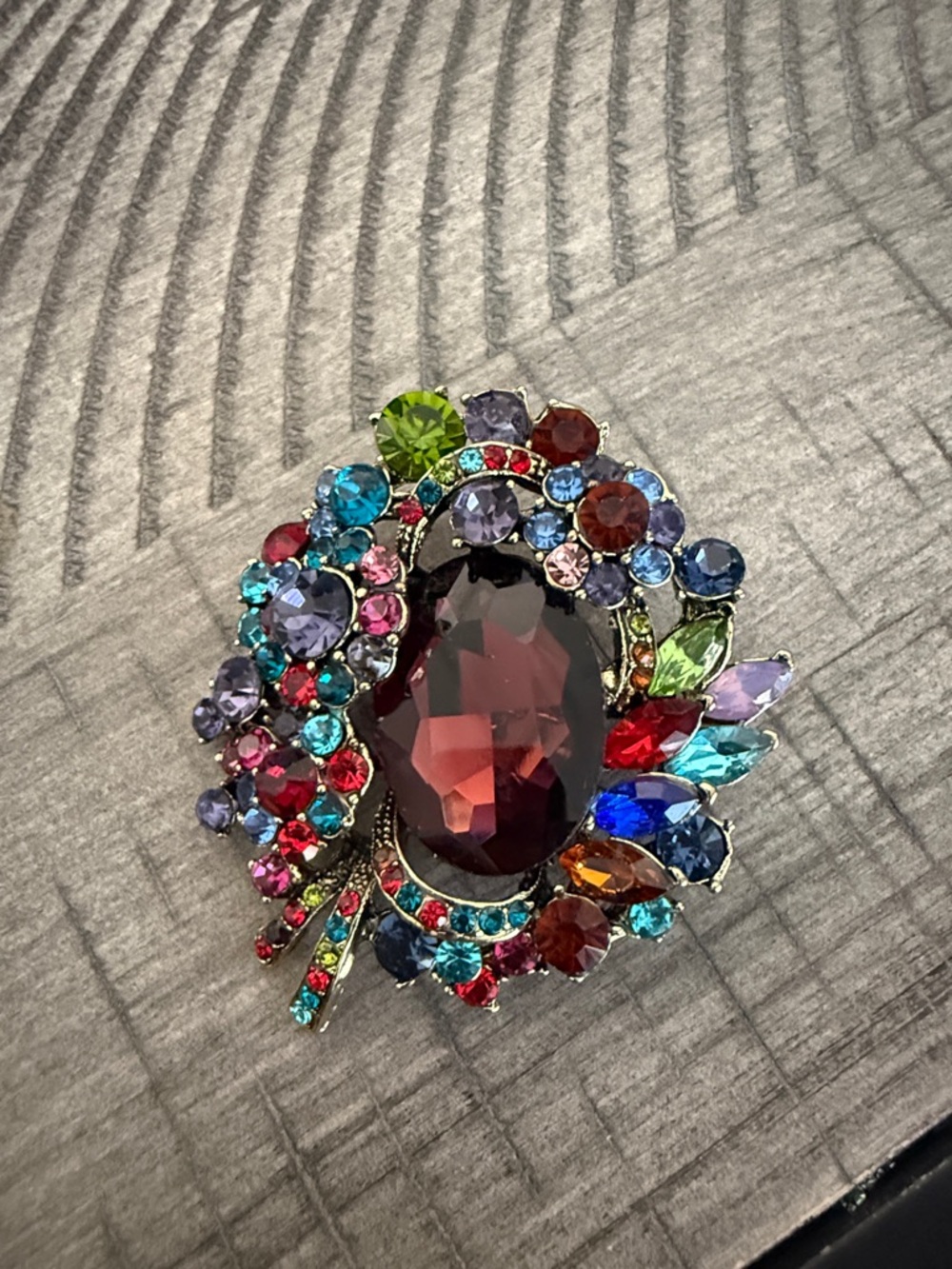 Multicolor Crystal Statement Brooch - Fashion Jewelry